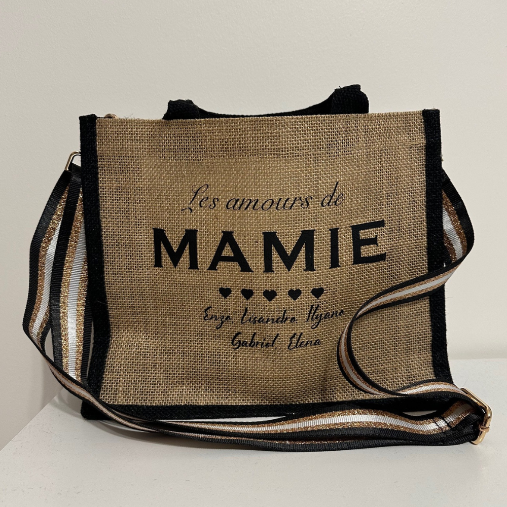 Sac toile de jute - Mamie d'amour