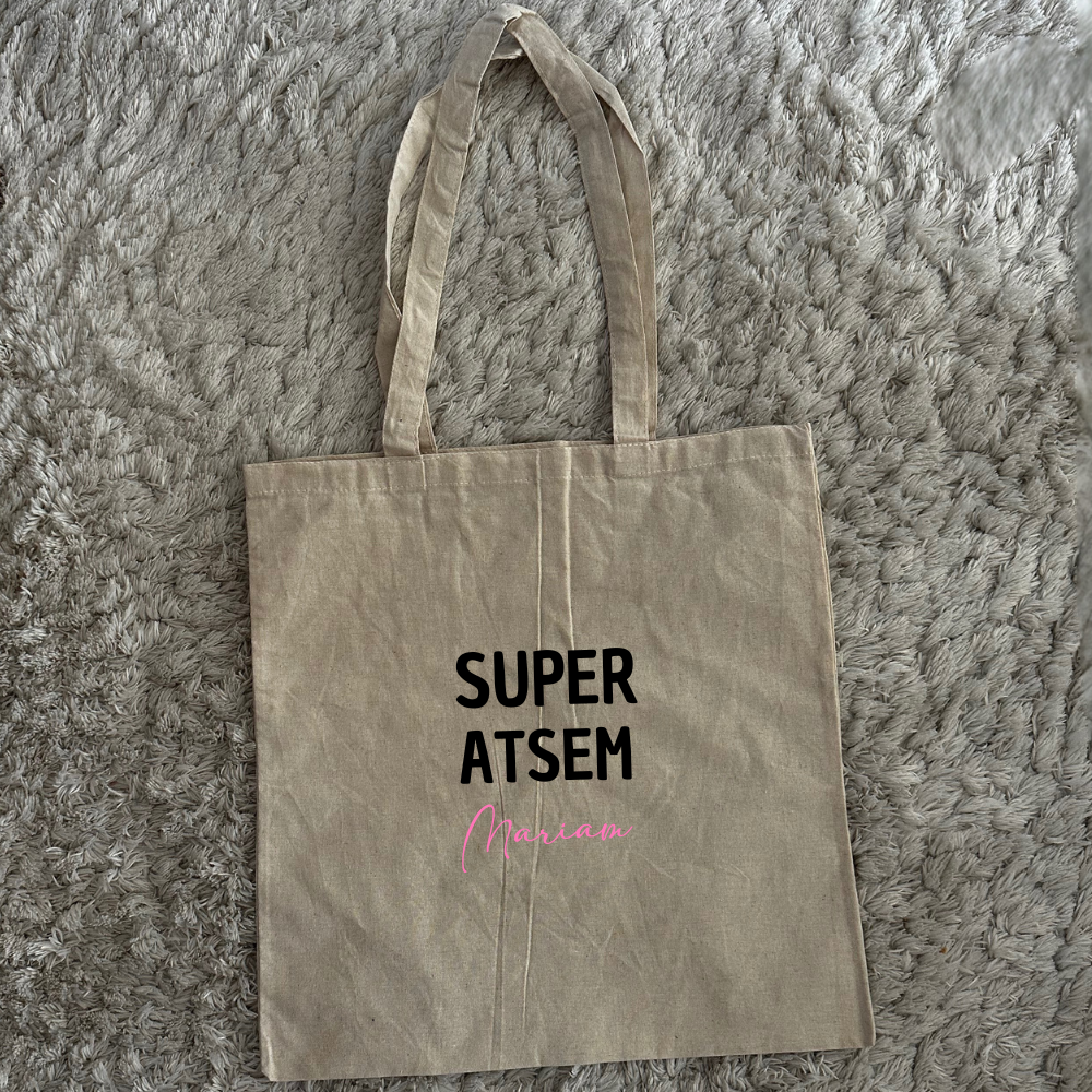 Tote bag Super Atsem + prénom
