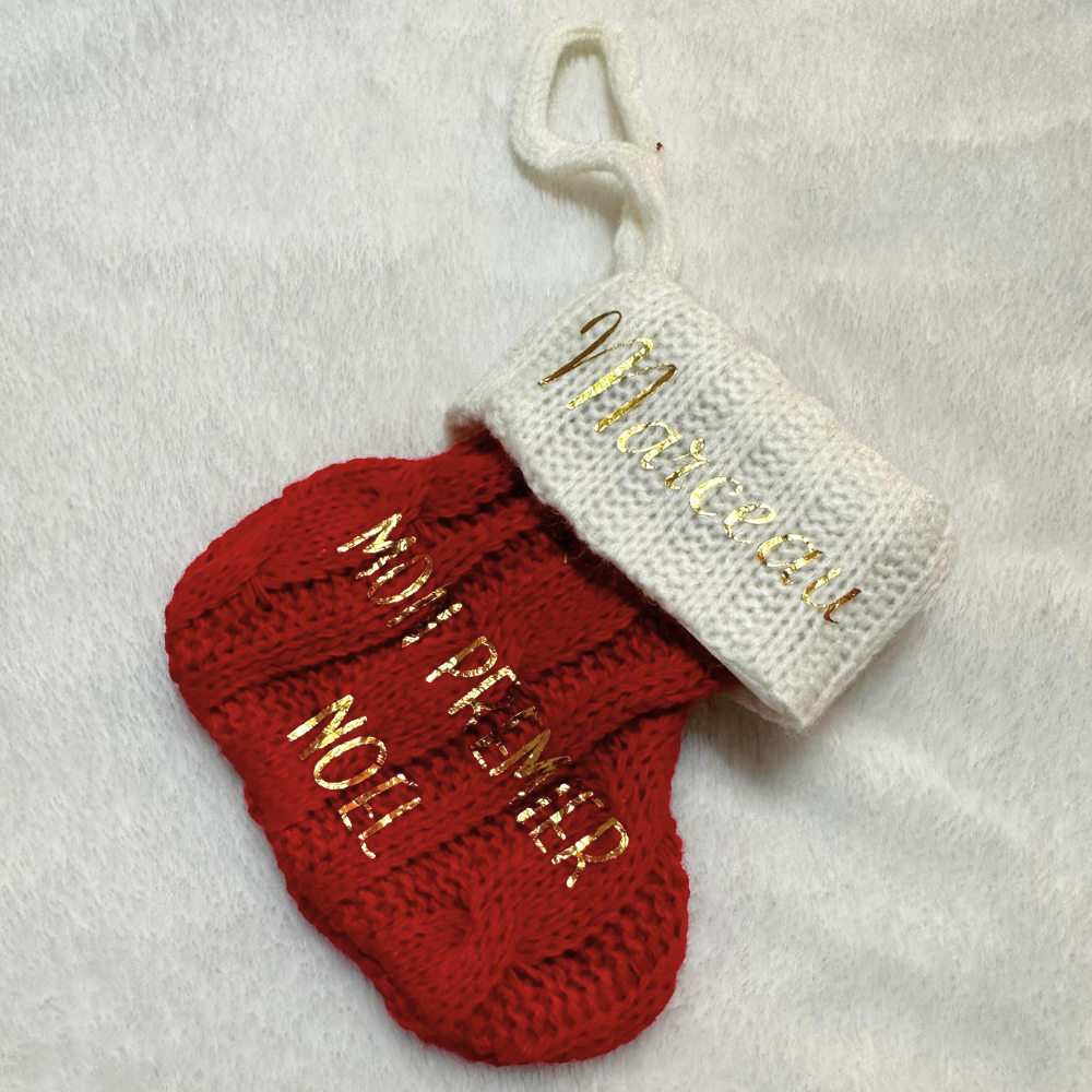 Mini chaussette de noël personnalisée