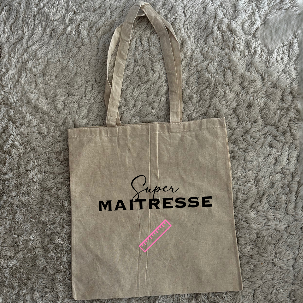 Tote bag Super Maitresse + règle