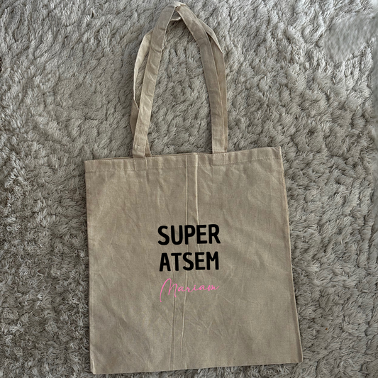 Tote bag Super Atsem + prénom
