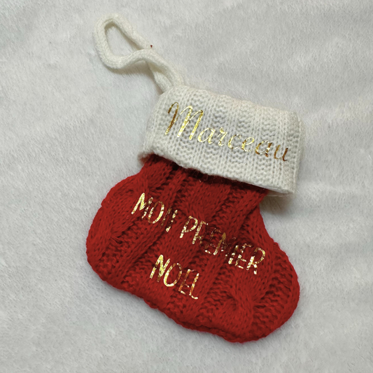 Mini chaussette de noël personnalisée