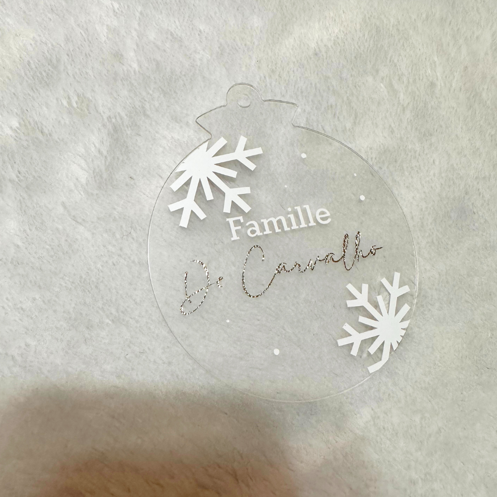 Boule de noël neige personnalisée