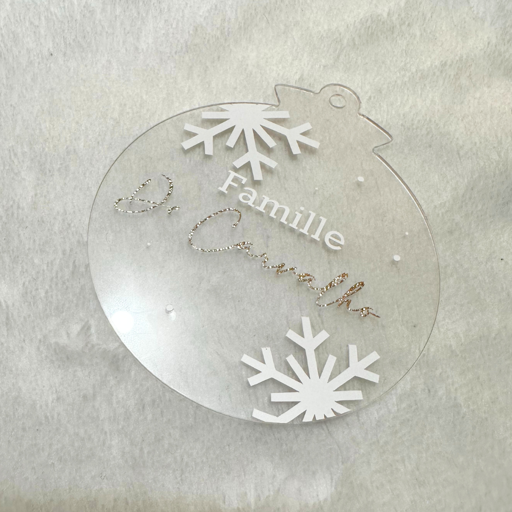 Boule de noël neige personnalisée