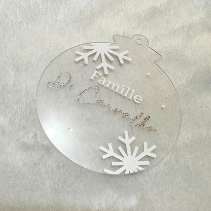 Boule de noël neige personnalisée